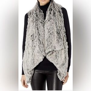 Democracy Charcoal Faux Fur Vest - M